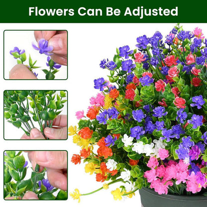 6.7 In. H 20 Pieces UV Resistant Artificial Flowers for Outdoor and Indoor Decor