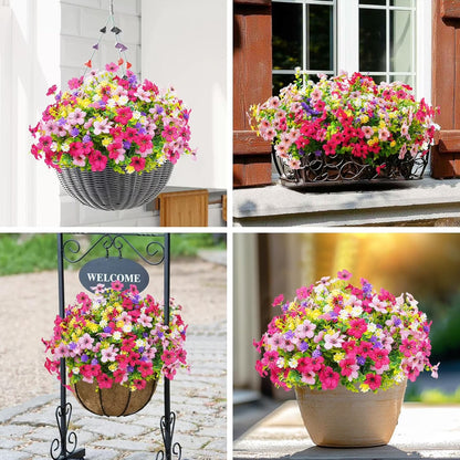 Artificial Flowers UV Resistant Plastic Potted Boxwood for Outdoor Garden Décor