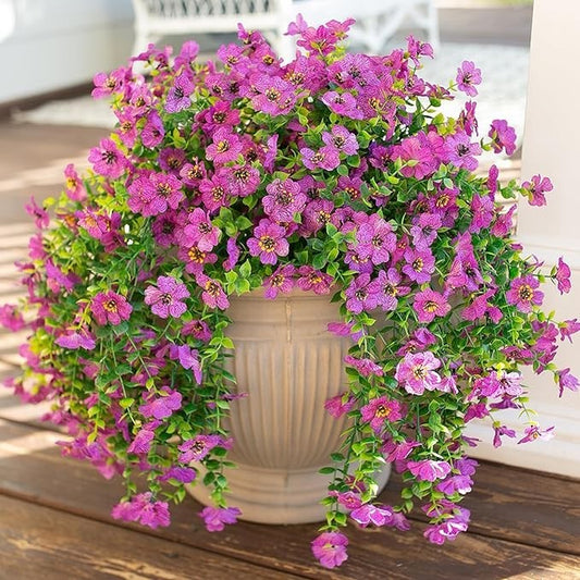 Hyeflora Artificial Flowers for Outdoors Garland Decoration, 2Pcs Purple