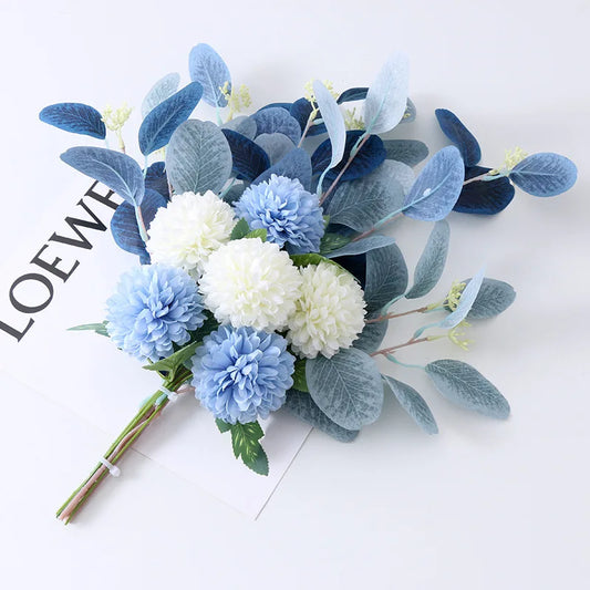 45Cm Eucalyptus Artificial Flowers Bouquet Decoration Fake Ornament Table Home Room Decor Garden Party Autumn Bridal Bouquet