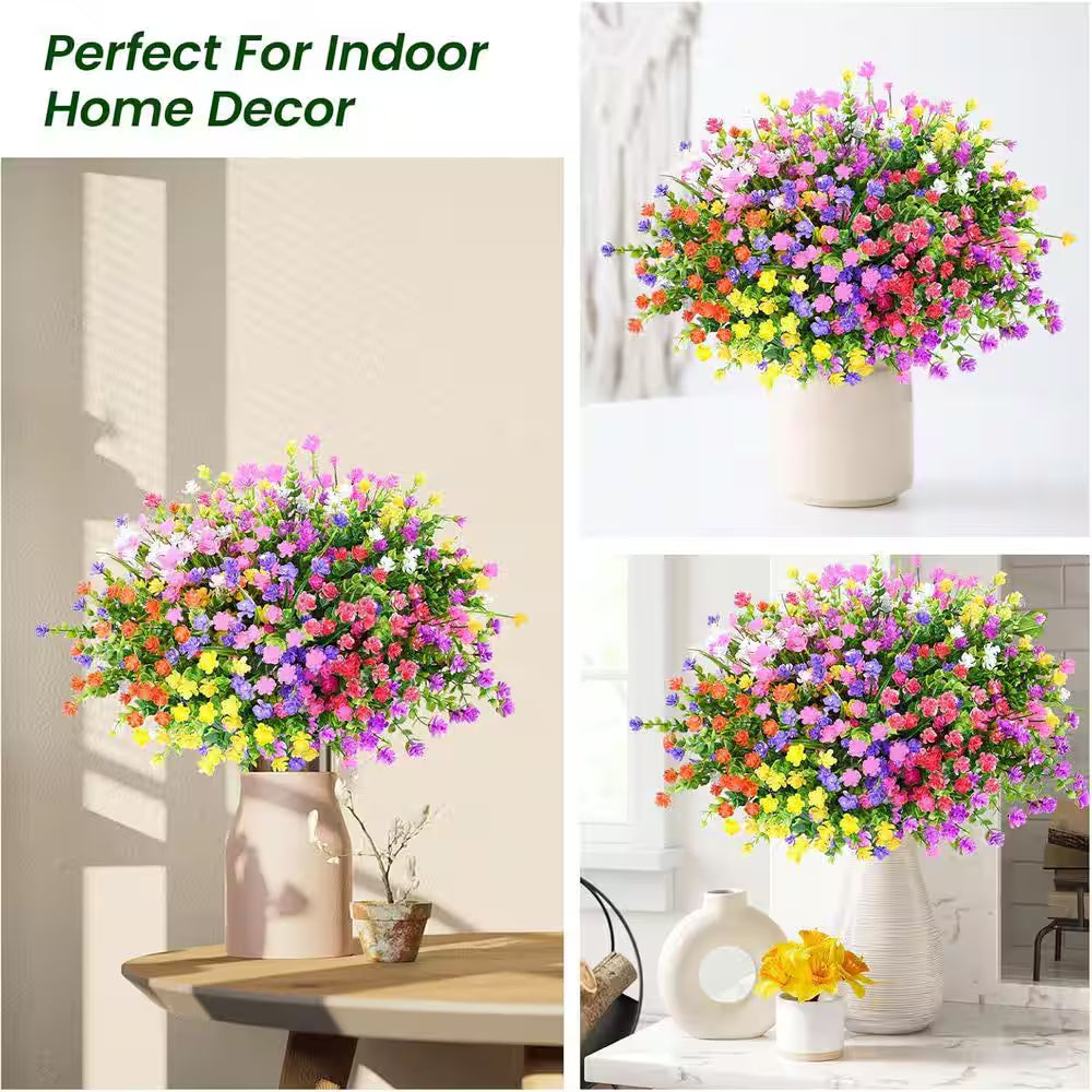 6.7 In. H 20 Pieces UV Resistant Artificial Flowers for Outdoor and Indoor Decor