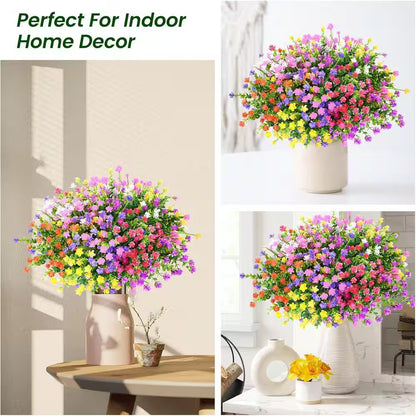 6.7 In. H 20 Pieces UV Resistant Artificial Flowers for Outdoor and Indoor Decor