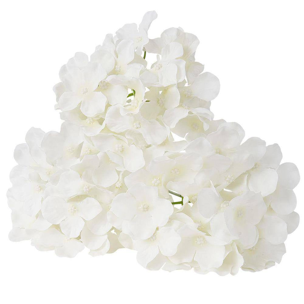 Artificial Flowers, 9.8 In., White, for Outdoor Indoor, Artificial Hydrangea Flower, 105 Pcs Silk Fake Hydrangea Bulk