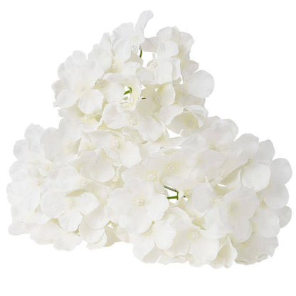 Artificial Flowers, 9.8 In., White, for Outdoor Indoor, Artificial Hydrangea Flower, 105 Pcs Silk Fake Hydrangea Bulk