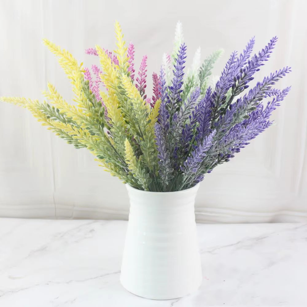 Cheap Wedding Party Artificial Flowers Lavender Fake Bridal Bouquet Party Home Decor Decorations Artificial Flowers