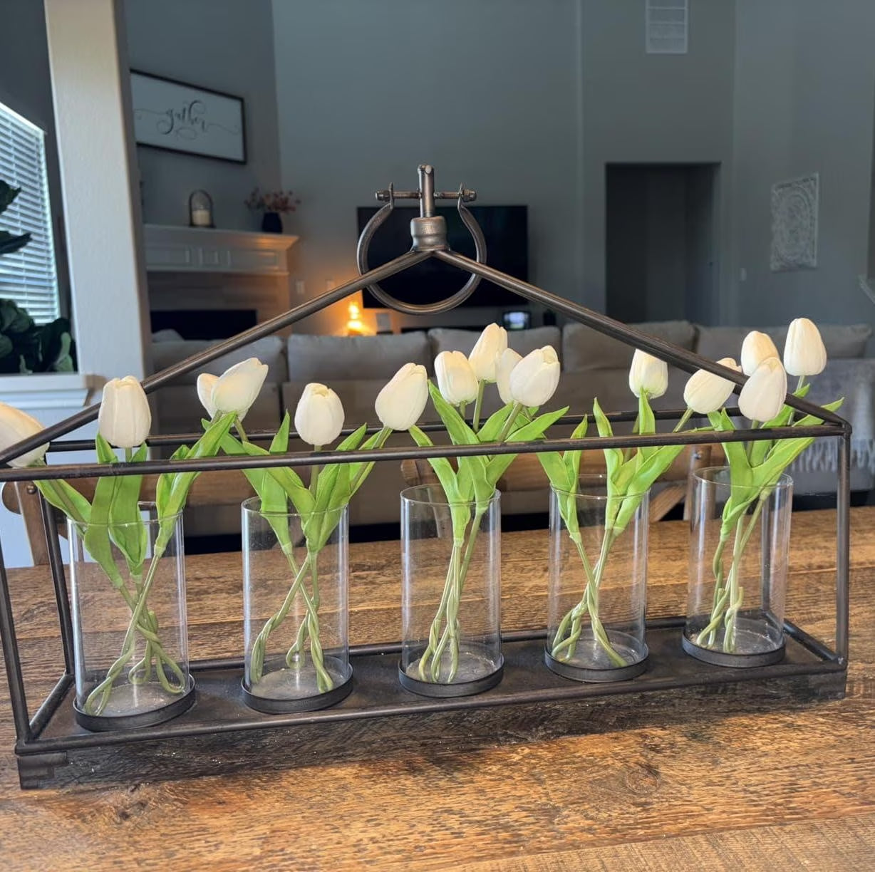 20 Pcs Artificial Flowers Fake Tulip, White Tulip for Spring Indoor Table Wedding Decorations Mother'S Day Easter Gifts