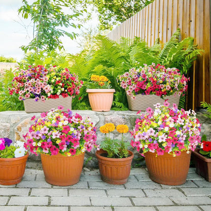 Artificial Flowers UV Resistant Plastic Potted Boxwood for Outdoor Garden Décor