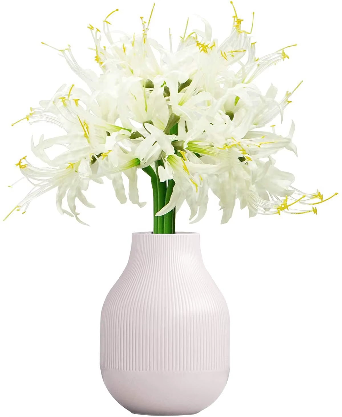 5 Pcs Artificial Flowers Spider Lilies Artificial Lycoris Bulbs with Long Stem Real Touch for Home Office Party Decorations
