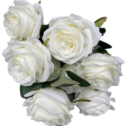 9 Head Diamond Roses European Artificial Flowers Home Wedding Rose Wedding Hotel Road Leading Bunch Artificial Flowers