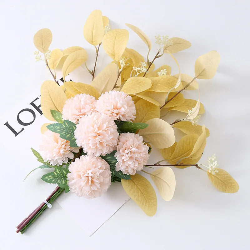 45Cm Eucalyptus Artificial Flowers Bouquet Decoration Fake Ornament Table Home Room Decor Garden Party Autumn Bridal Bouquet