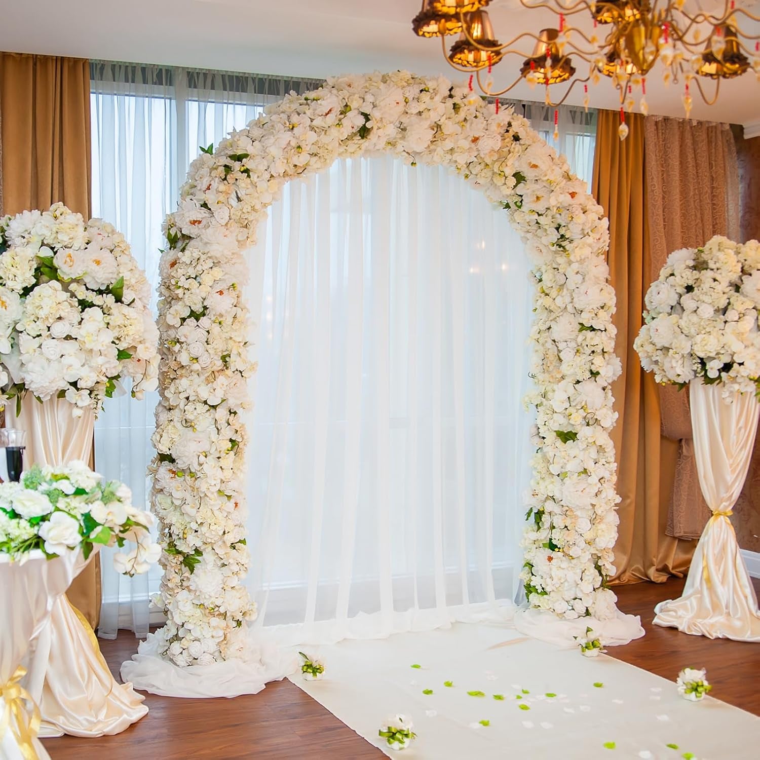100 PCS Beige Hydrangea Artificial Flowers, Silk Full Flowers Heads with Stems for Wedding Centerpieces, Home, Garden, Baby Shower, Party Decoration