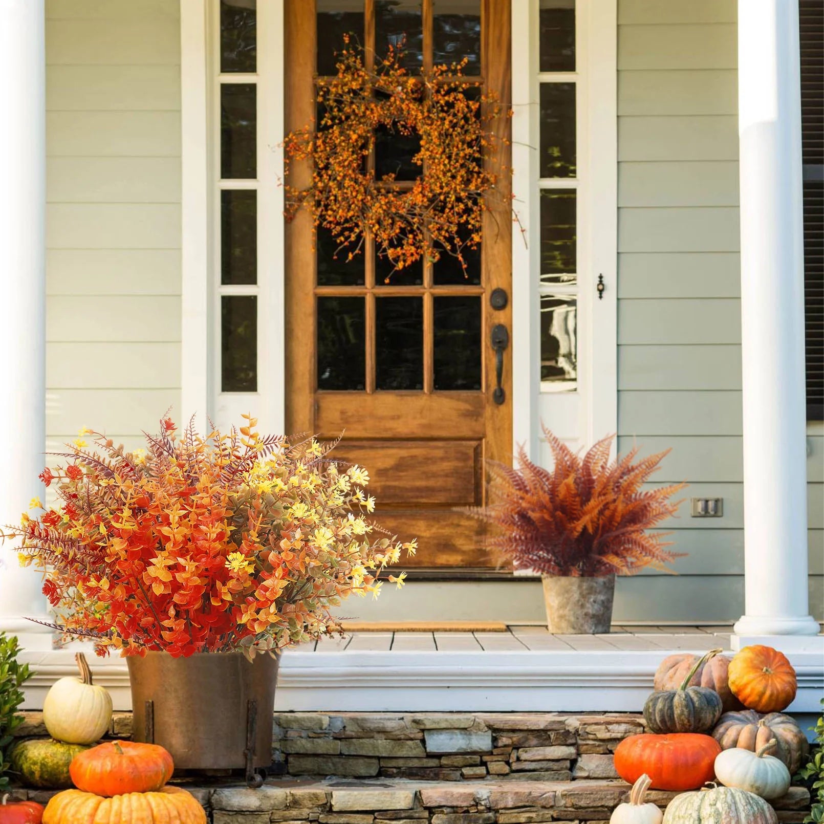 24 Bundles Artificial Fall Flowers, Autumn Fake Flowers Fall Decorations for Home Outdoor Garden Harvest Autumn Home Decor